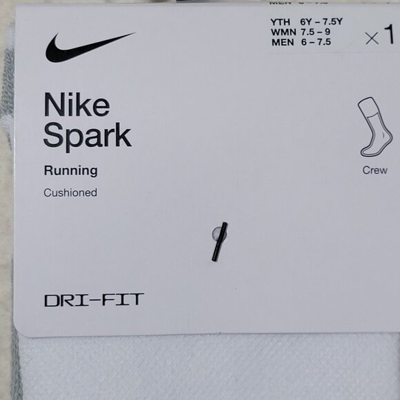 Nike Spark Cushioned Running Crew Socks Women 7.5-9 Men 6-7.5 Reflective 2 Pair - Picture 2 of 7
